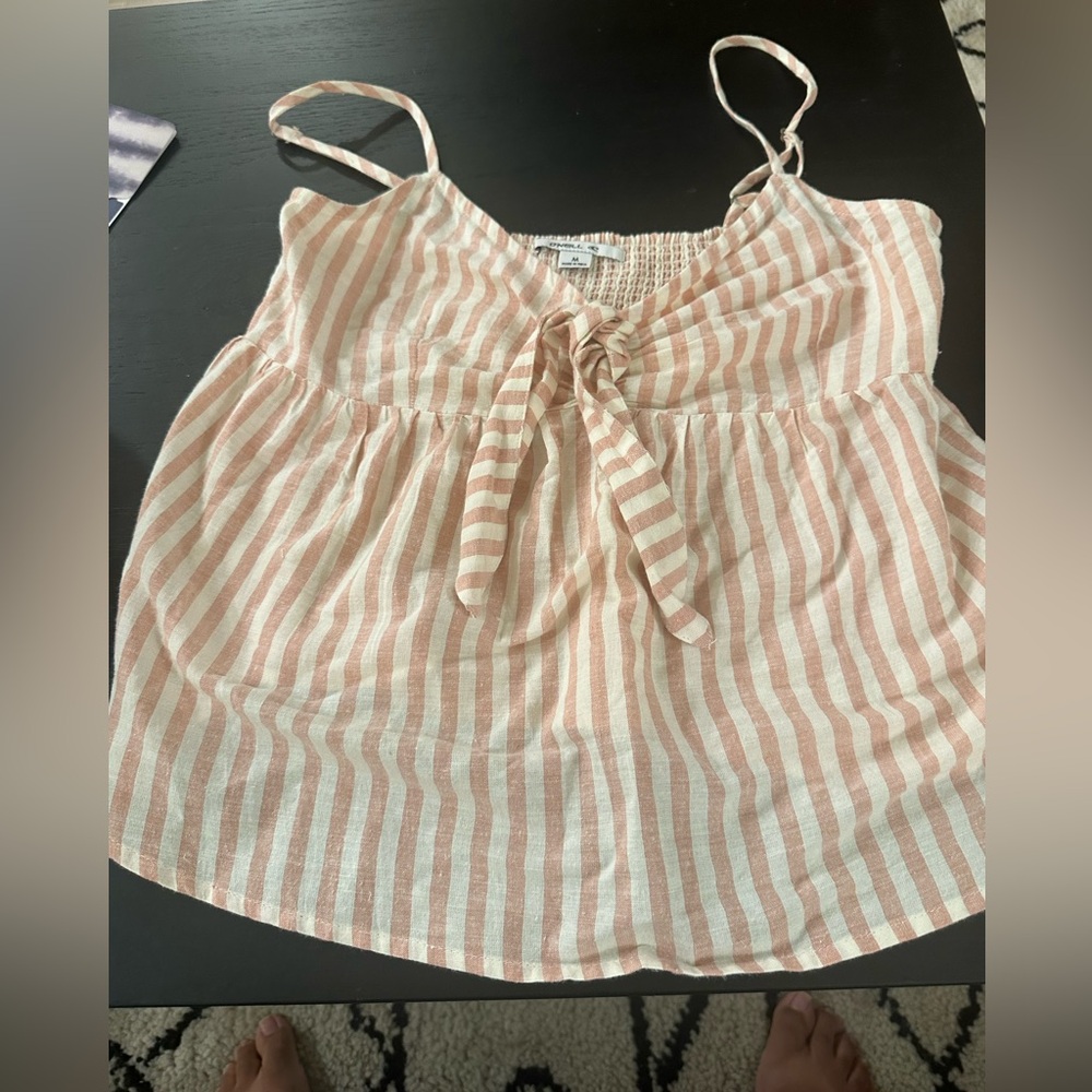 O’Neal White & Pink Stripe Tanktop